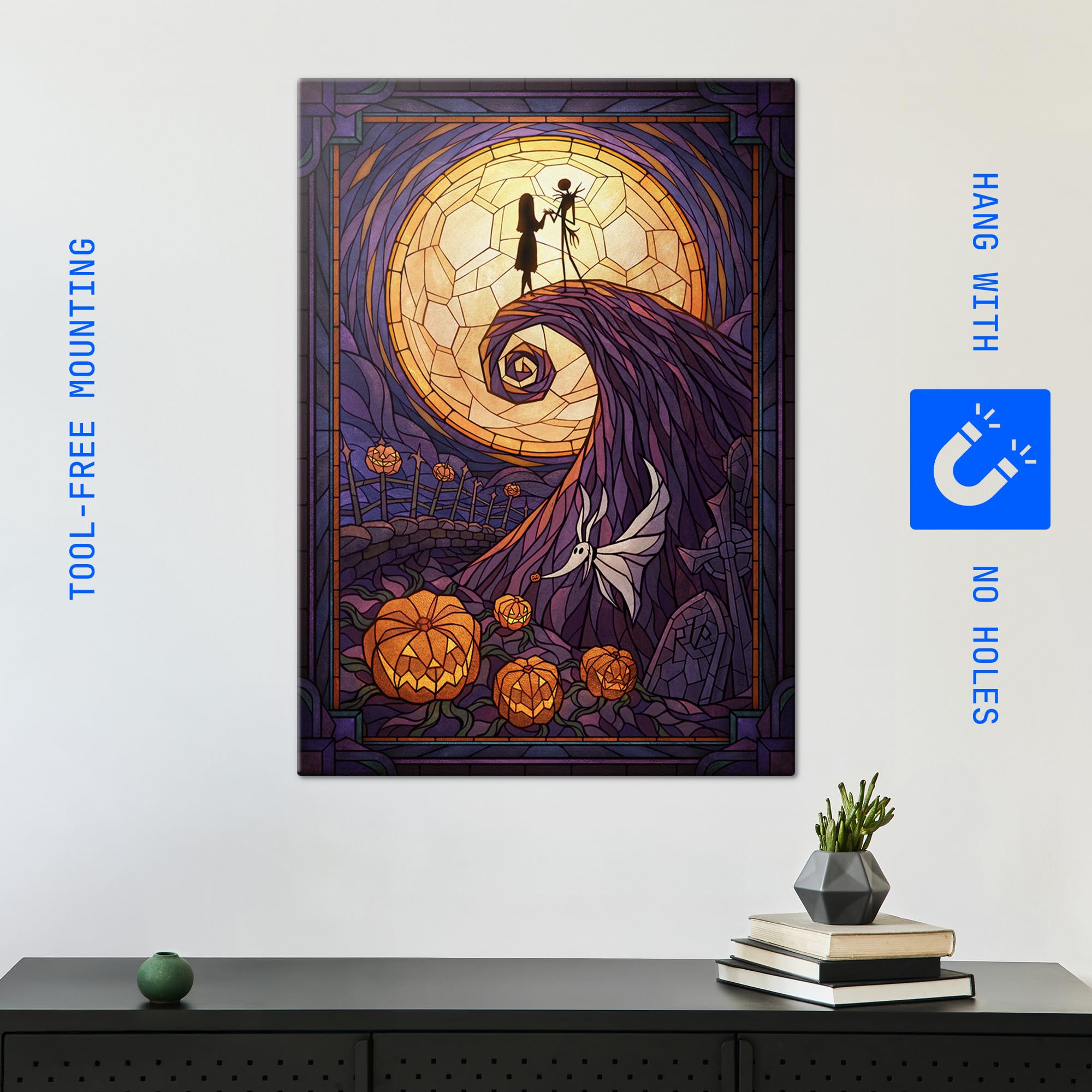 Displate Metallposter, Disney Merchandise - Nightmare Before Christmas, Wandbilder Schlafzimmer, Wanddeko, Geschenk, Wanddekoration Wohnzimmer, Poster 67.5 cm x 48 cm