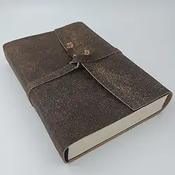 Diários de Viagem em Couro Caderno Grande 200 Folhas (Marrom Ferrugem)