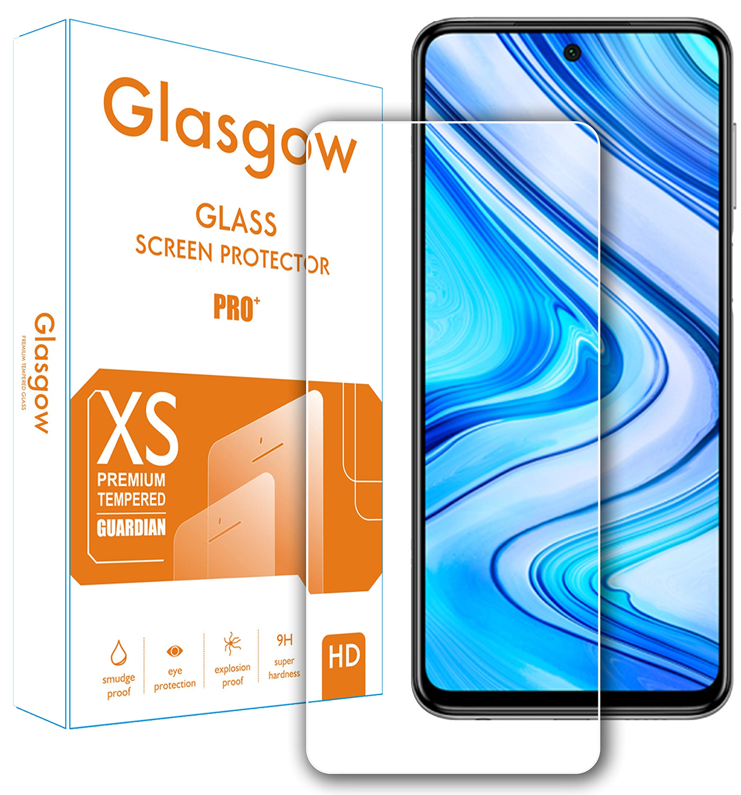 Glasgow screen protector for mi redmi note 9 pro max/redmi note 9 pro [tempered glass guard] [gorilla] easy installation [anti fingerprint] edge to edge full screen coverage (B085TF6Y2D) Amazon Price History, Amazon Price Tracker