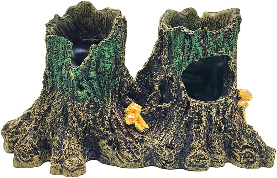 M2cbridge Aquarium Betta Log Resin Hollow Tree Trunk Ornament Wood House Decor Tree Stump