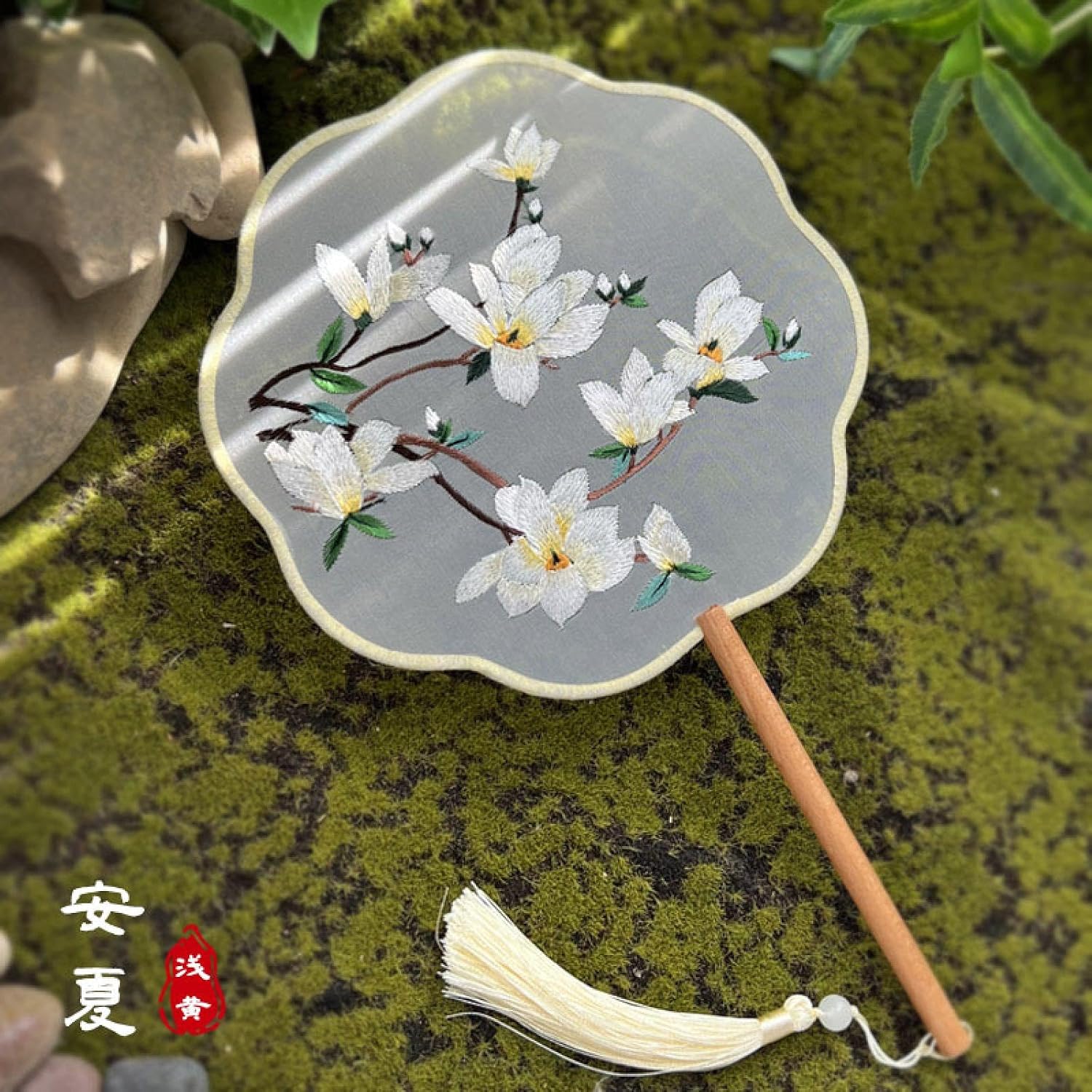 Ancient Wind Tuan Fan Su Embroidery Women's Fan Embroidery Group Fan Embroidery Group Fan Embroidery Ball Powder Suzhou Double-Sided Embroidered Fan Hanfu Children's Round Fan