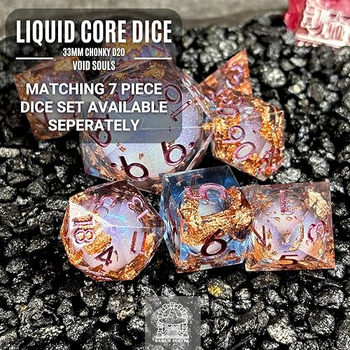 Miniatura 7 de Sage's Portal Souls Liquid Core D20 Chonky - Dados DND de resina de borde afilado de 1.299 in para Dungeons and Dragons RPG de mesa TTRPG (almas