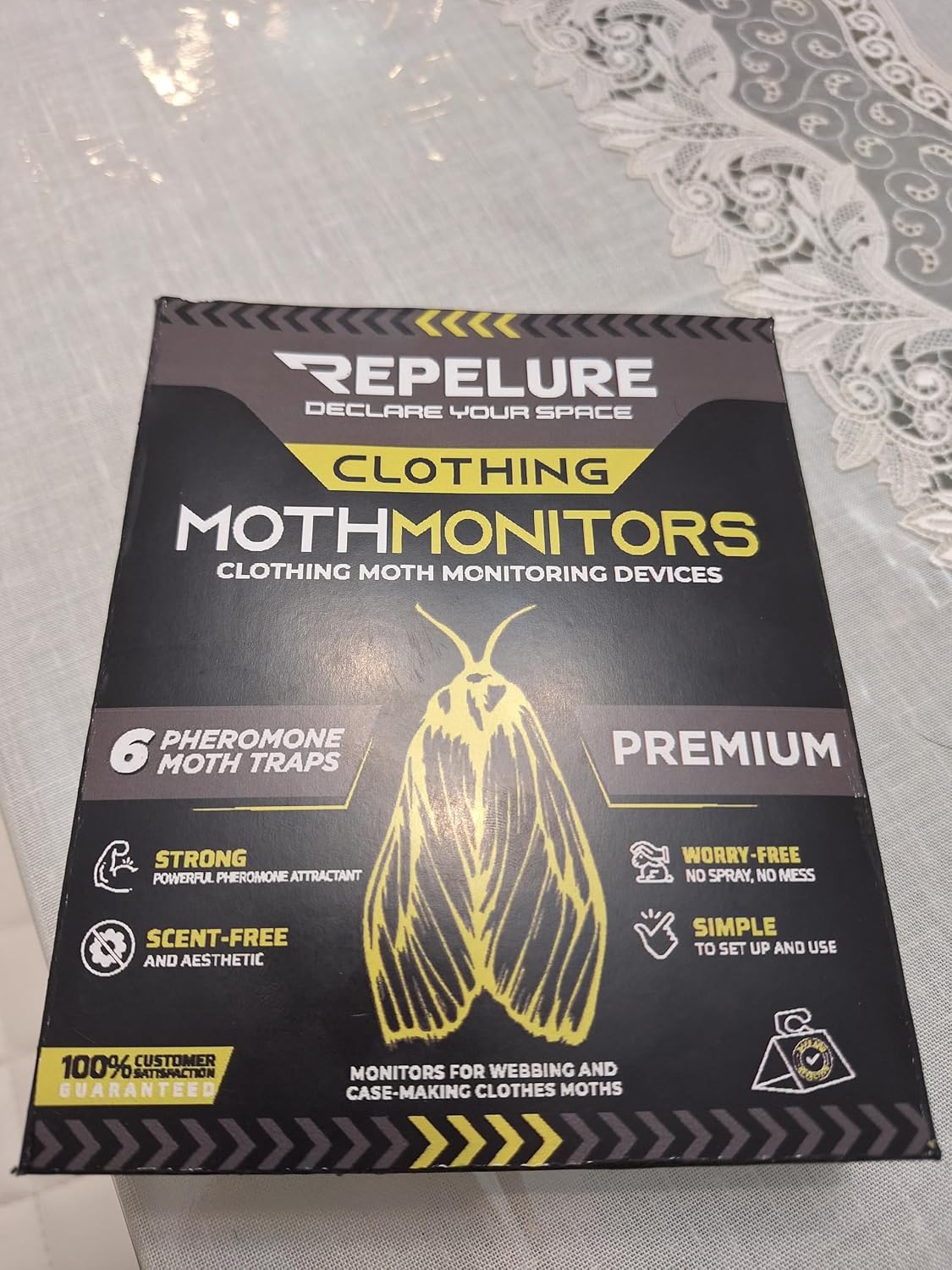 Premium Moth Traps for Clothes - Strongest Luring and Stickiest Closet Moths Traps - Killer Indoor Repellent for Closets (6 Pack)