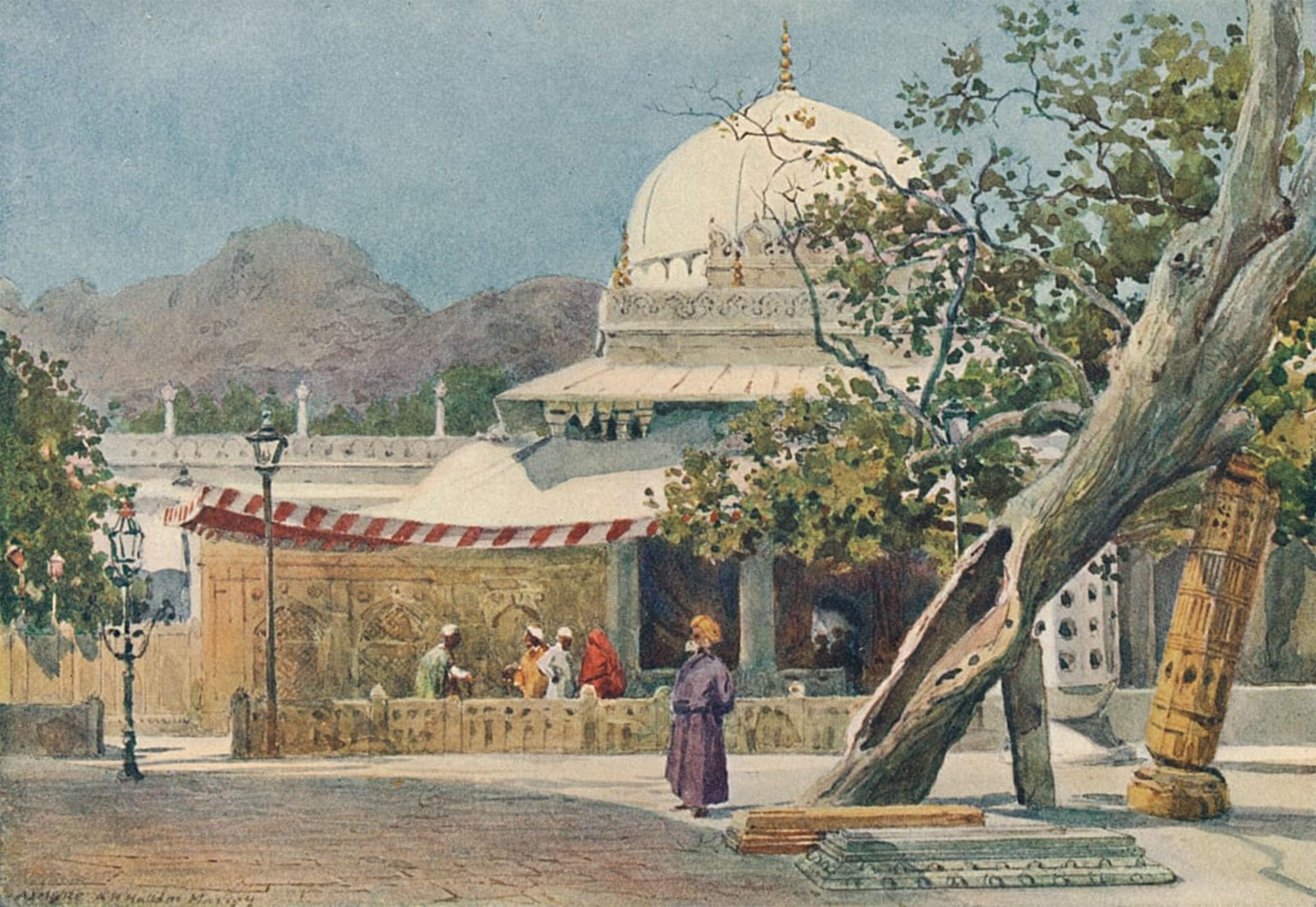 SERENDIPITP Vintage Wall Art Canvas Nordic Poster Canvas Print Picture the Tomb of Khwajah Muin-ud-din Chisti in the Dargah Ajmere by Alexander Henry Hallam Murray for Home Decor 60x90cm
