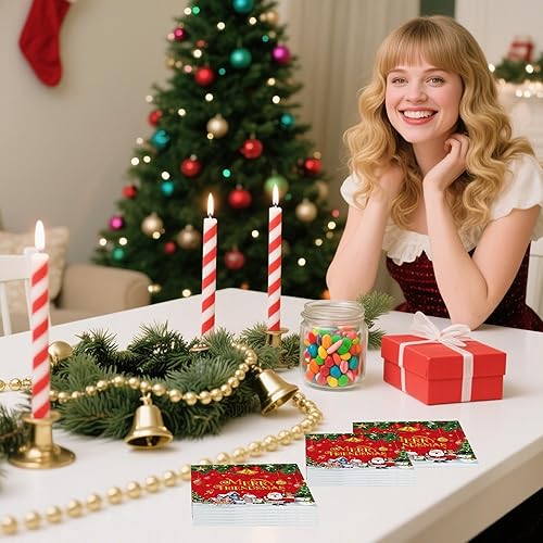 Miniatura 6 de 50 servilletas de papel desechables de Papá Noel, muñeco de nieve, reno, suministros divertidos para fiestas de Navidad (6.5 x 6.5 pulgadas)