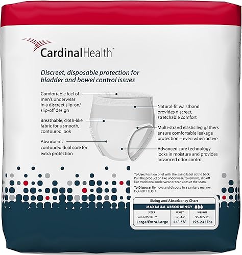 Miniatura 3 de Cardinal Health UWMSMD20 - Ropa interior para hombre, máxima absorción, 20 unidades, SM