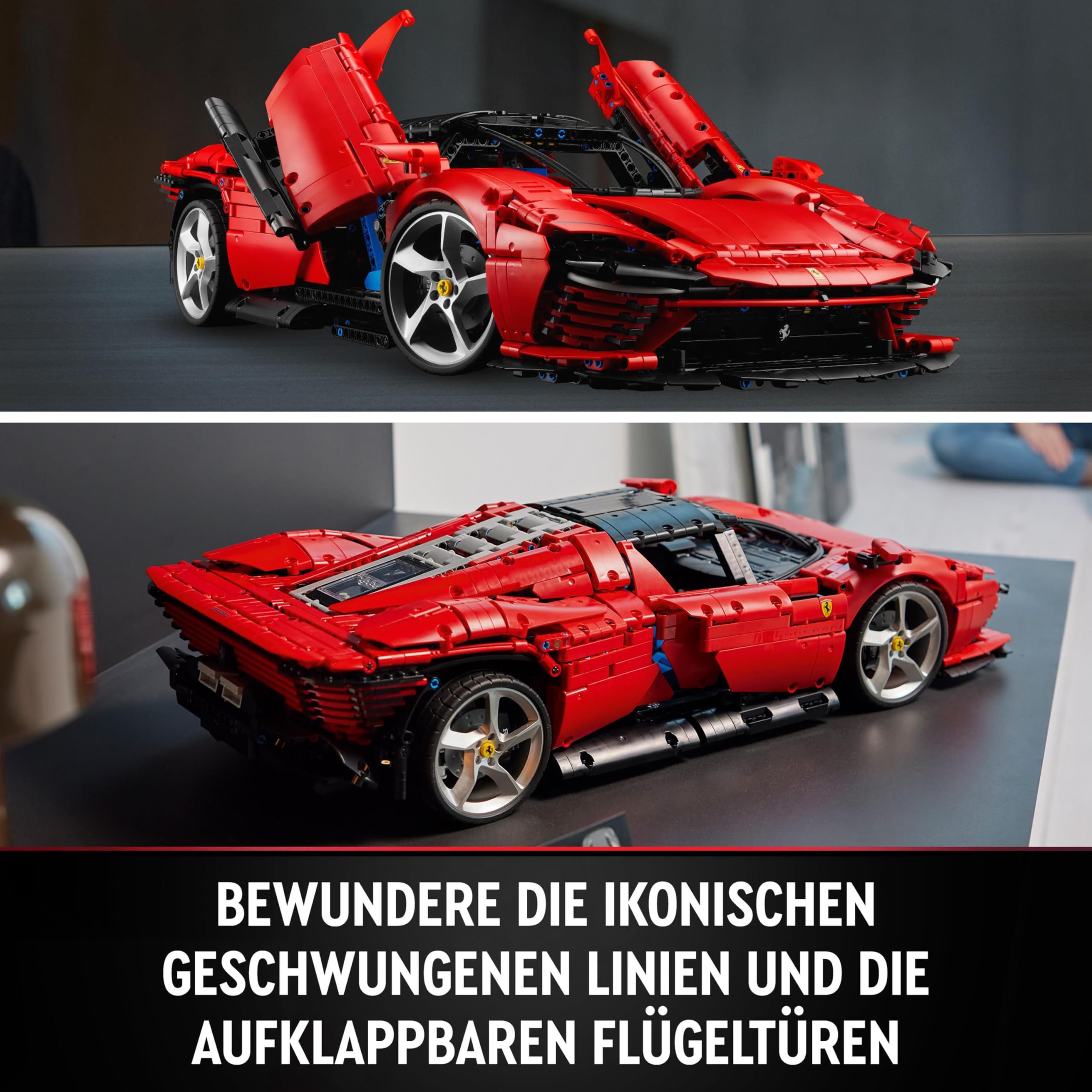 LEGO 42143 Technic Ferrari Daytona SP3 Modellauto-Bausatz im Maßstab 1:8, roter Super-Sportwagen, erweitertes Auto-Modell Sammlerstück, Ultimate Car Concept