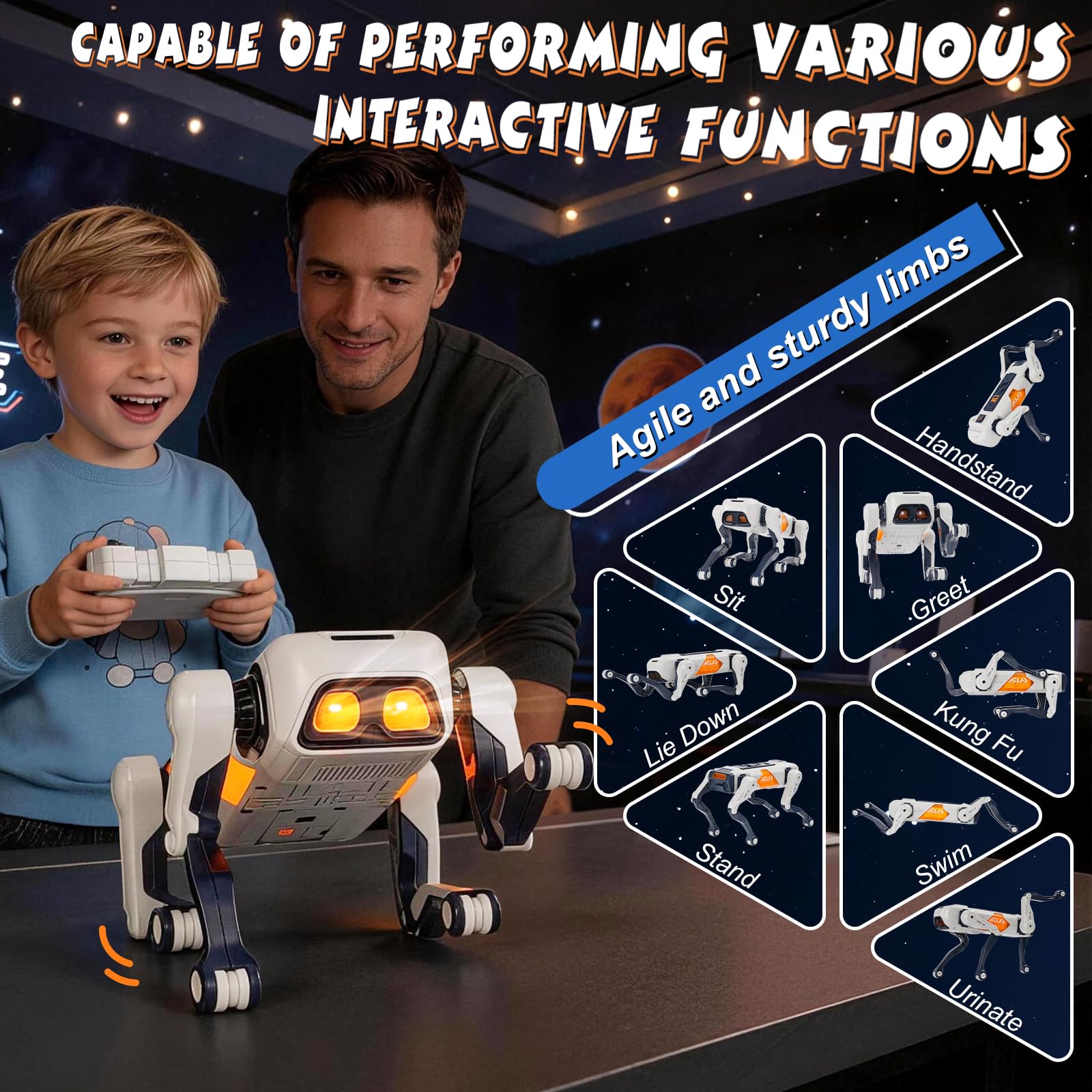 Chien Robot Programmable Jouet STEM pour Enfants avec Batterie 1200 mAh