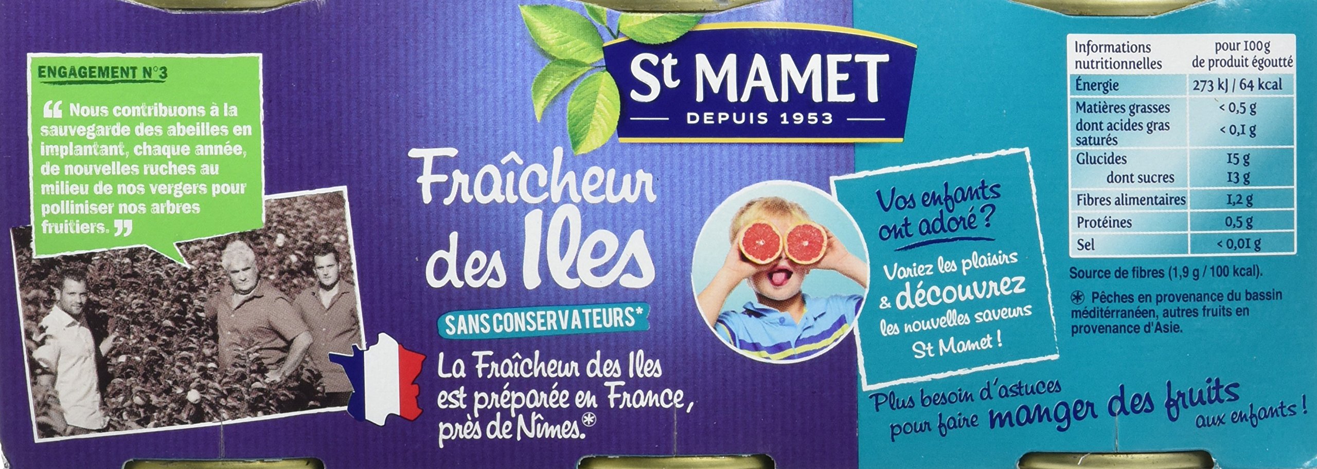 SAINT MAMET - Les Fruits en Morceaux - Les Salades de Fruits - Fraicheur des Iles - Lot de 4