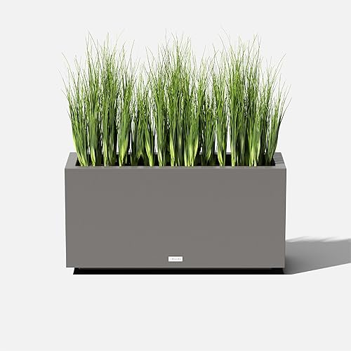 Miniatura 9 de Veradek Block Series Long Box Planter - Large Rectangular Planter for Indoor or Outdoor Patio/Porch Durable All-Weather Use with Drainage Holes