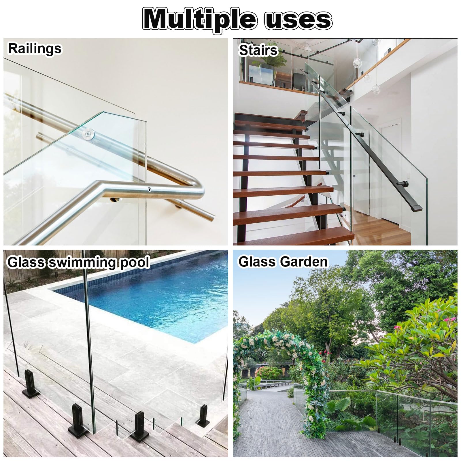 ( similar)Glass Railing Clamp Bracket 304 Stainless Steel Glass Railing ...