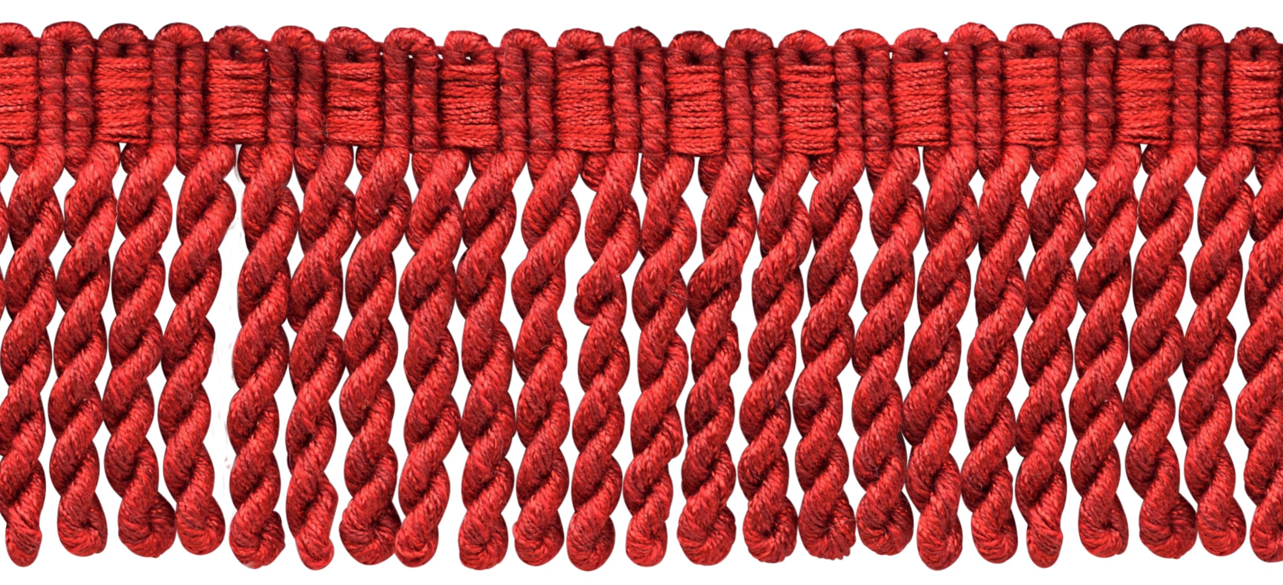 Frange cannetille rouge cerise 76mm passementerie au mètre style BFSCR3