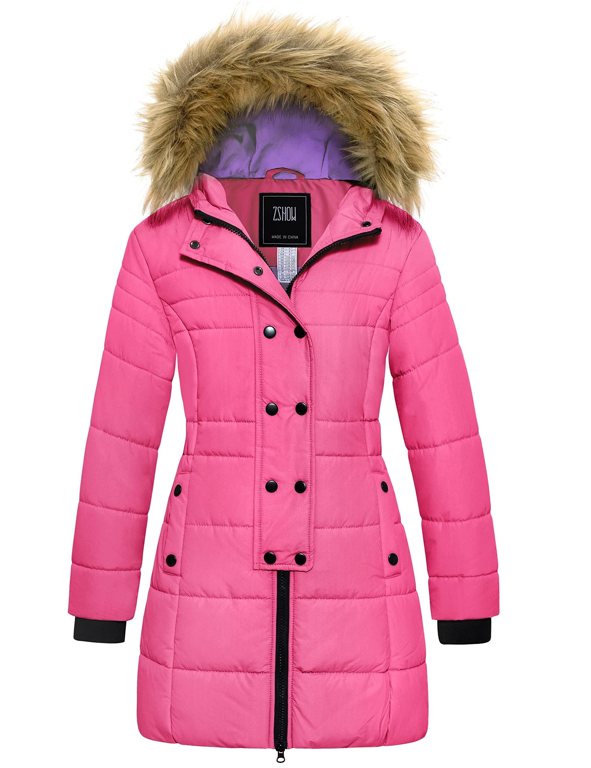 Girls' Long Winter Coat Parka Waterproof Warm Puffer Jacket