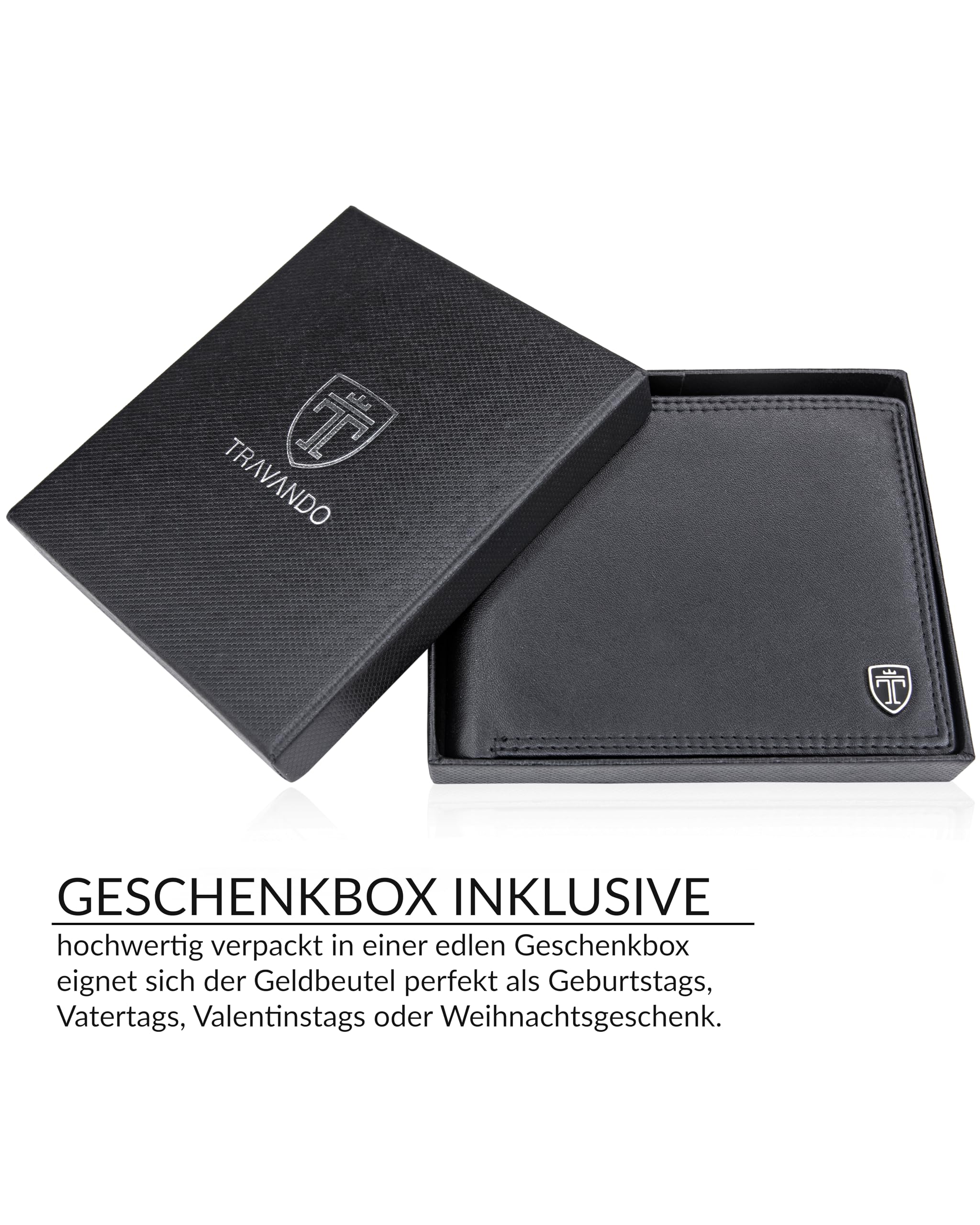 TRAVANDO Geldbörse Herren Groß TÜV RFID Zertifiziert Portmonee mit 13 Kartenfächern mit Münzfach Oslo Geldbeutel Wallet Portemonnaie Wallet for Men