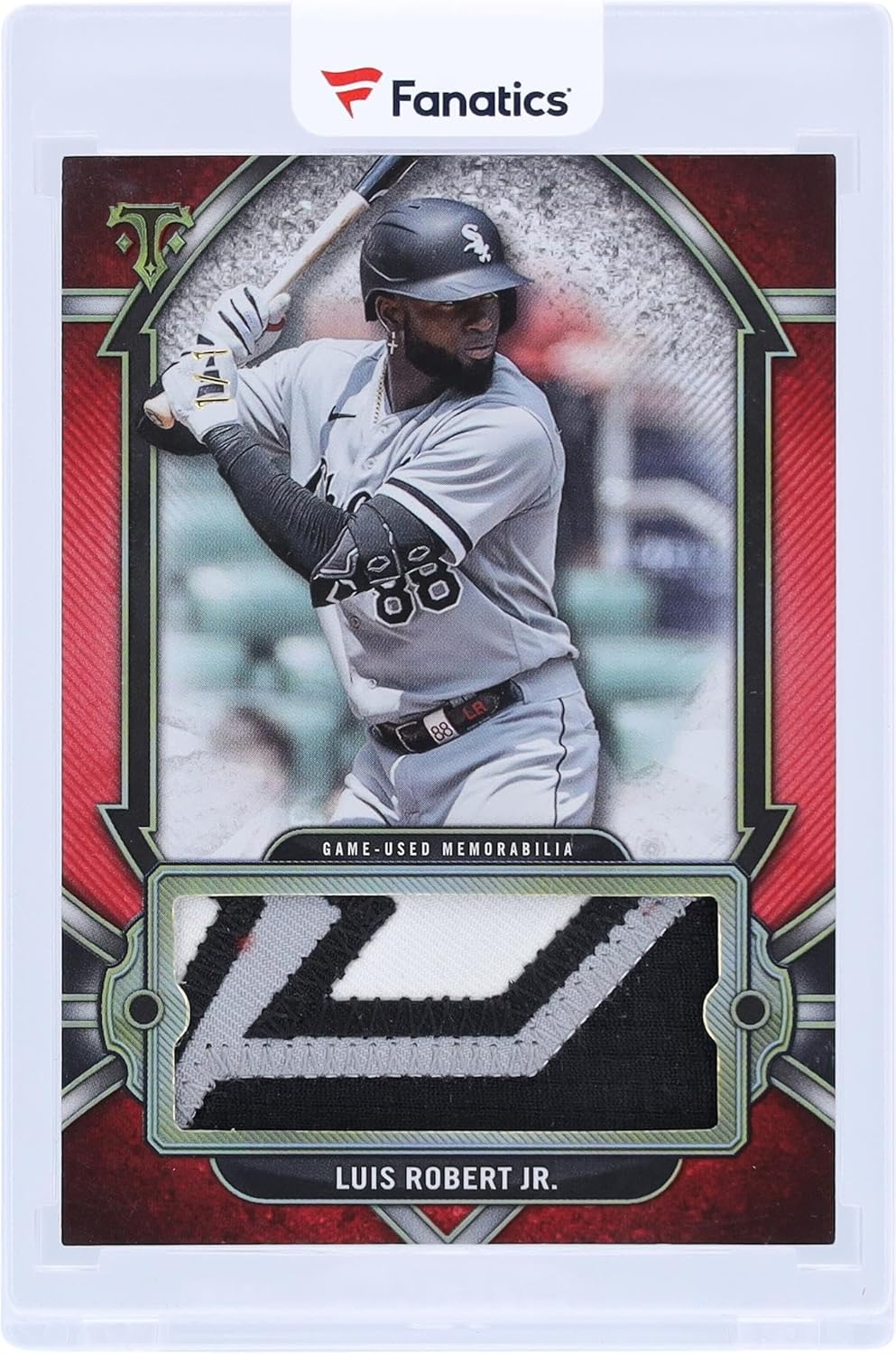 Luis Robert Chicago Sox 2024 Topps Triple Threads Ruby Single 3 Color Relic #SJR-LR #1/1 Card - Slabbed Baseball Cards
