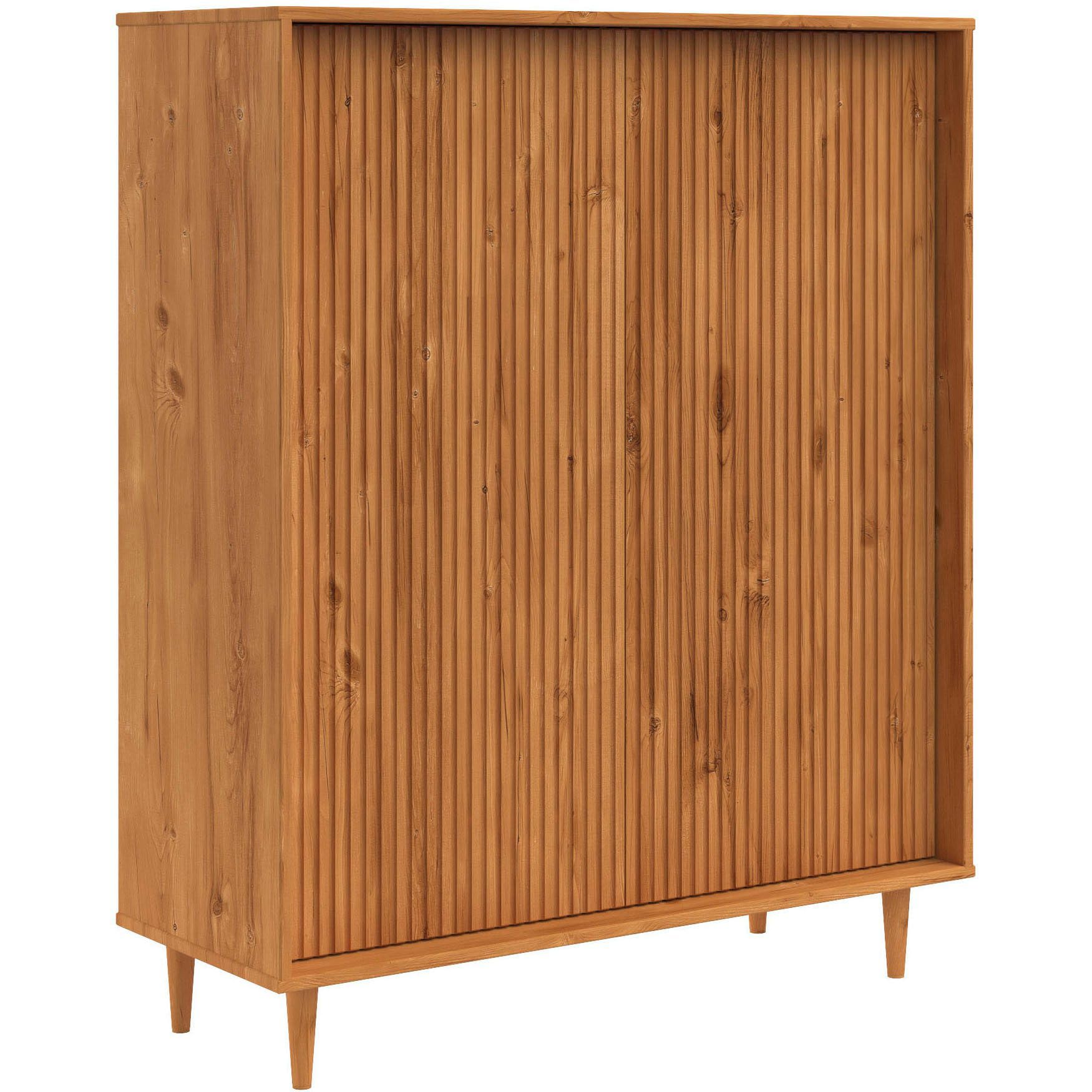 Jerzy Highboard 100 cm with 2 Doors in Stain Wax, 38 x 99 x 120 cm (D x W x H)