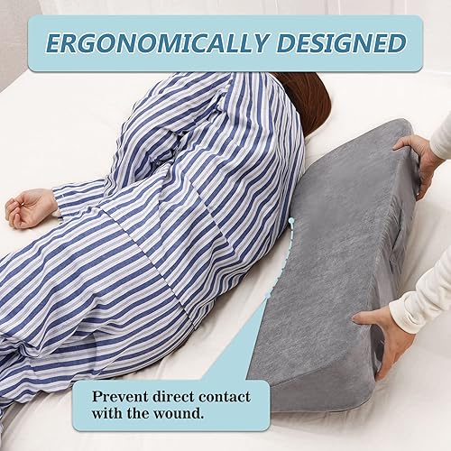 Miniatura 2 de TANYOO Almohada de cuña larga para posicionamiento de cama para después de la cirugía, almohadas médicas de cuña con forma curvada para personas