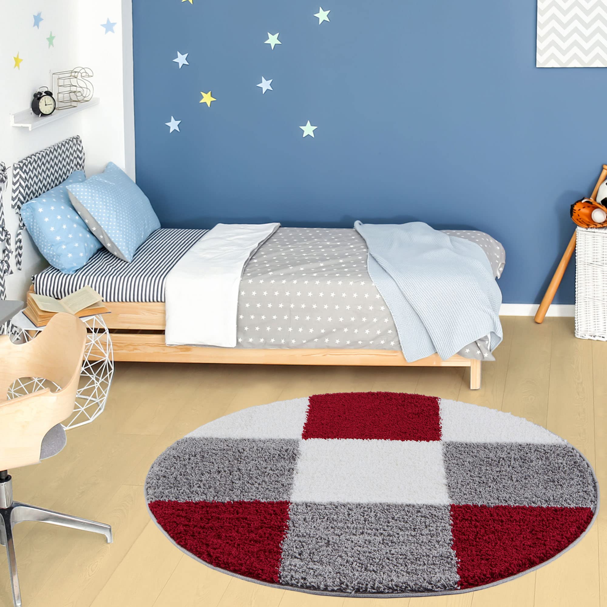 The Rugs Red Myshaggy Geometric Rug - Ø 120 Cm