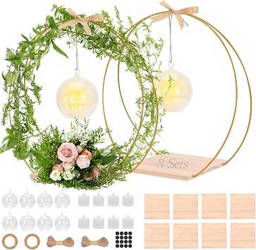 cenoz Double Floral Hoop Centerpiece, 8-Pack 12-Inch