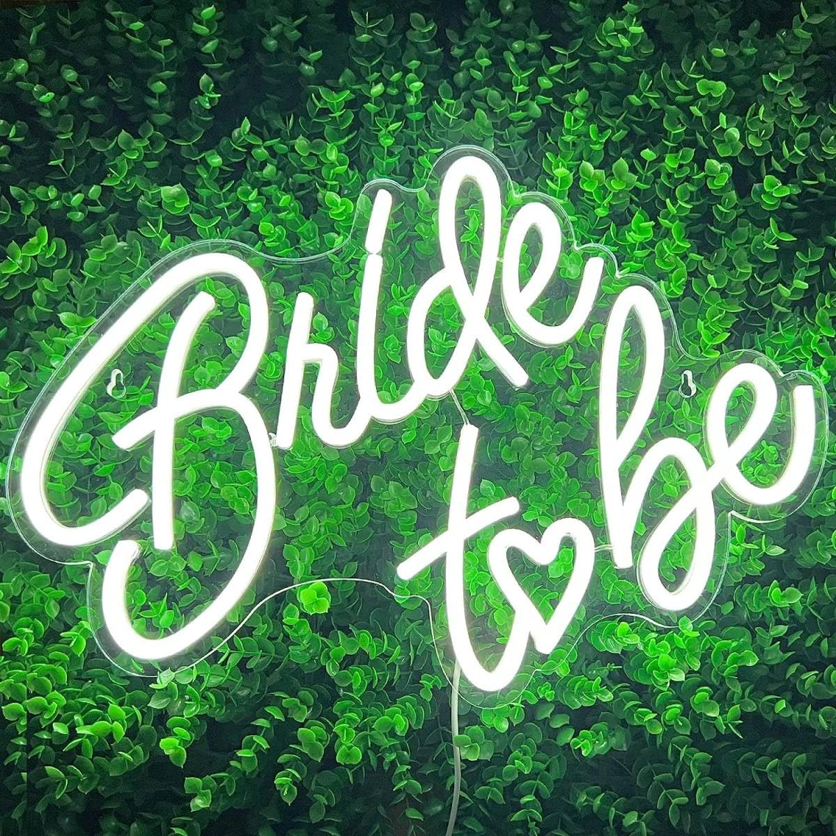 Bride to be Neon Sign, White Led Neon Light Signs for Bridal Shower Bachelorette Engagement Gifts Backdrop Wedding Party Decor