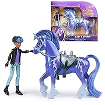 Unicorn Academy Set – Rory e Unicorno Storm con vera criniera e coda e spazzola, circa 12 cm personaggi originali della popolare serie Netflix, per bambini dai 4 anni in su
