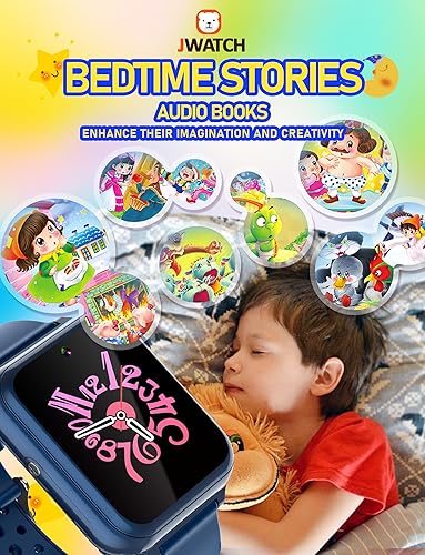 Miniatura 4 de Jwatch Reloj inteligente para niños, con 10 historias, 24 juegos de rompecabezas, podómetro, despertador, relojes para niños, juguetes para 6, 7, 8,