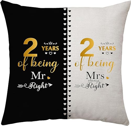 Miniatura 7 de Regalos de matrimonio con 24 años para esposo, esposa, el mejor regalo de aniversario para parejas, funda de almohada única para señor y señora,