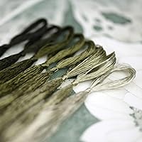 Vista 5 de Hilo de seda 100% natural, hilo de bordado hecho a mano hilo de seda 8 colores 360.9 ft cada uno (61)