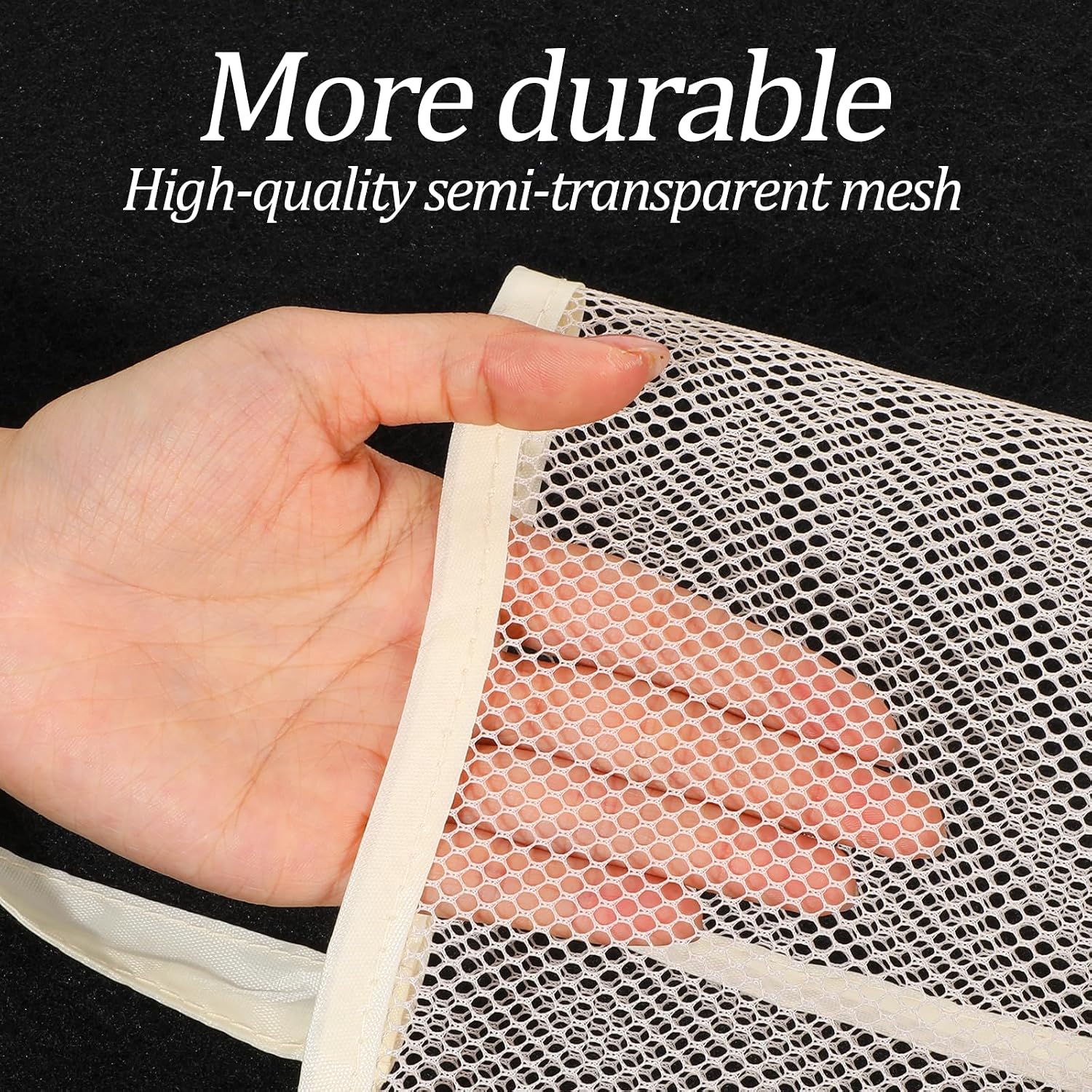 2 PCS Hanging Sock Organizer, Mesh Hanging Laundry Bag Wall Mount Multifunctional Bags Sock Underwear Organizer Saver Kitchen Storage Holder for Storing Socks Ties Plastic Bag (Large)