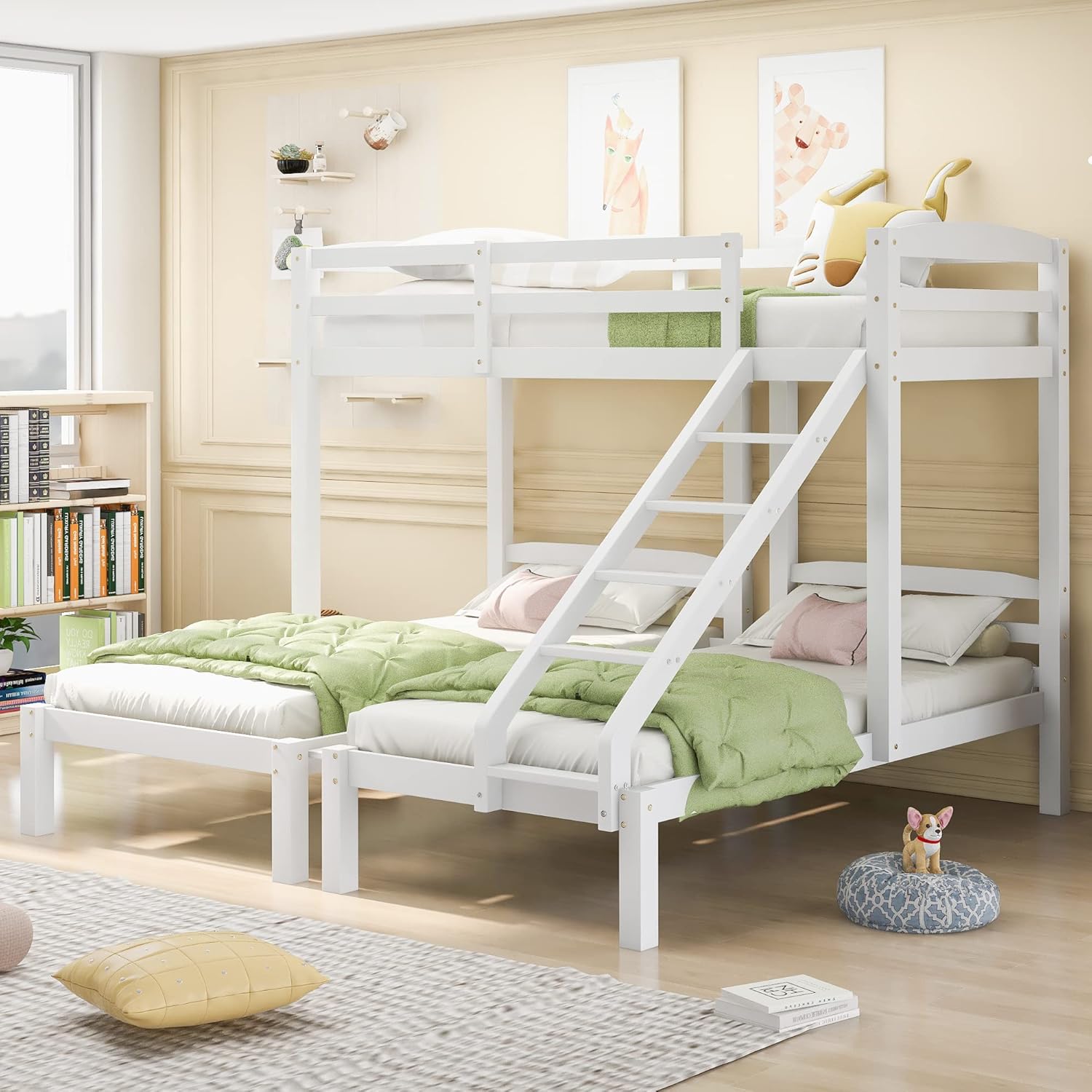 Merax Triple Bunk Bed, Three Sleepers, 3ft Single Bed Frame for Kids
