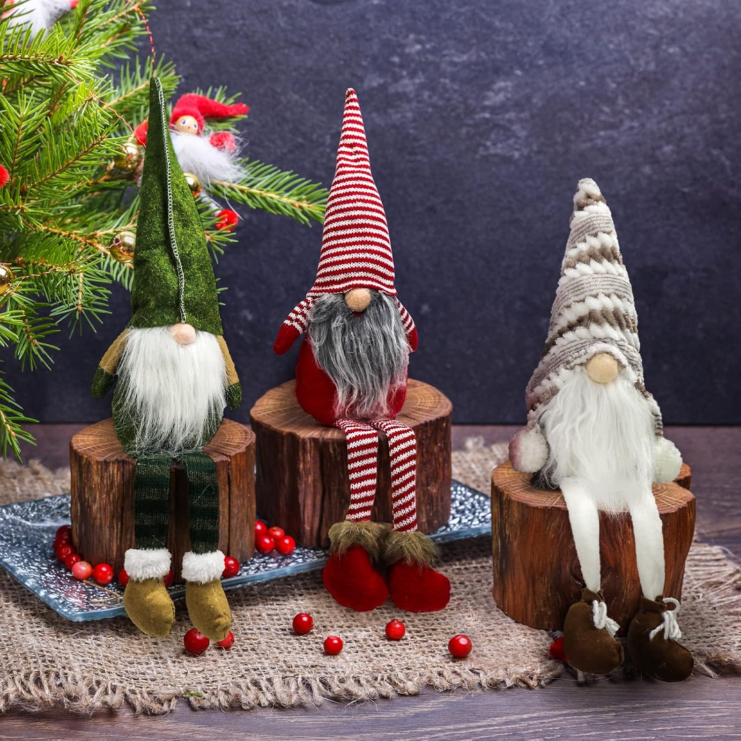 Renne Noël Gnomes En Peluche Cloche Père Noël Figurine Décorations Pour La Maison Cadeaux