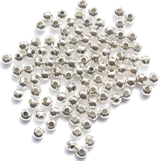 Metal Spacer Beads - Silver Plated - 200 - 4mm