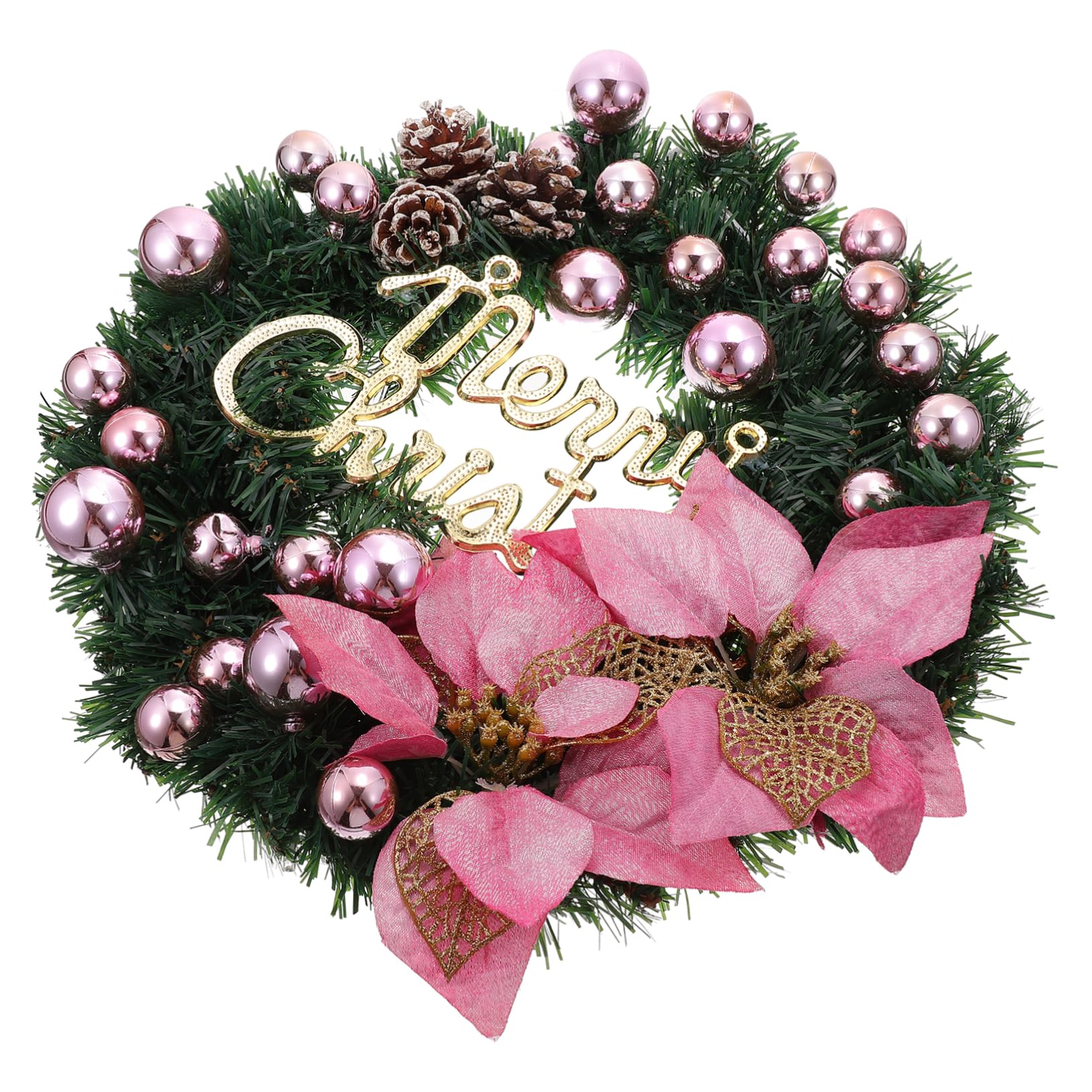 Ornements floraux lumineux suspendus et couronne de Noël haut de gamme