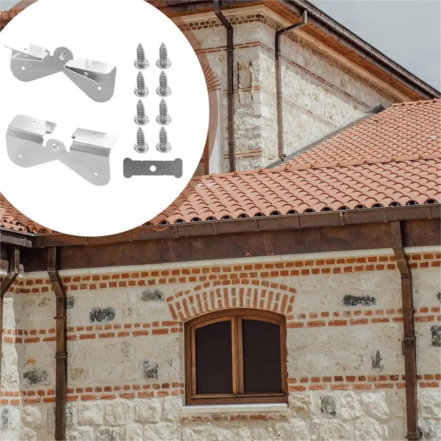 Downspout Hinge 4 Sets Waterproof Flip-Up Gutter Extension Hinge with Anti-Slip Design