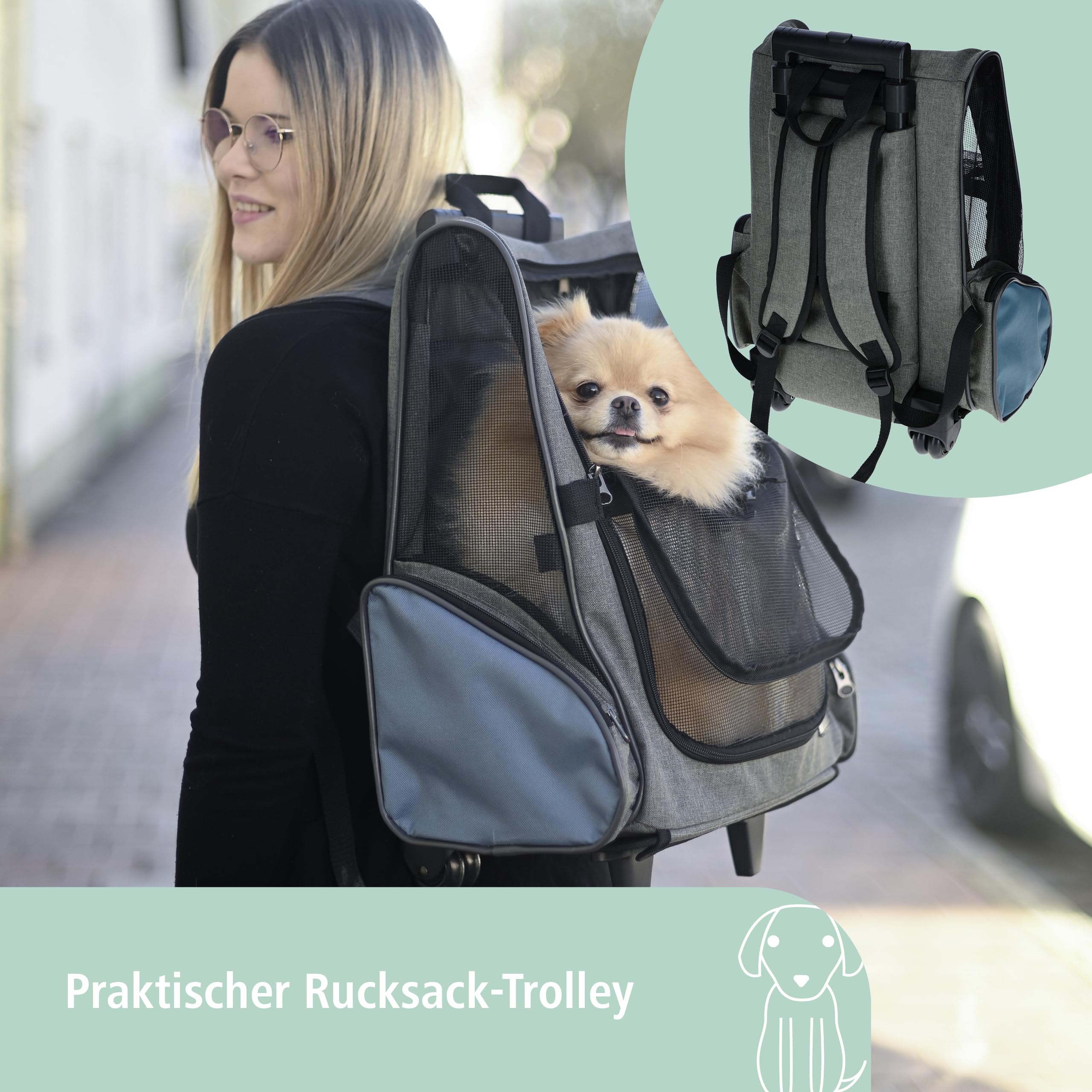 Kerbl Plecak Walizka Transporter Vacation SZARY