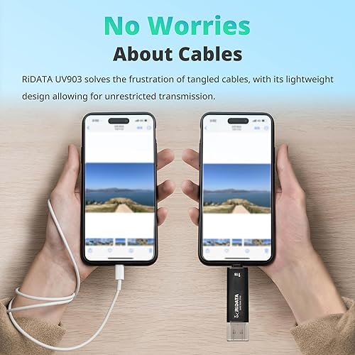 Miniatura 5 de Ridata UV903 - Unidad de estado sólido externa SSD portátil de 512 GB, velocidad de lecturaescritura de hasta 1050MBs y 900MBs, USB 3.2 Gen 2 OTG