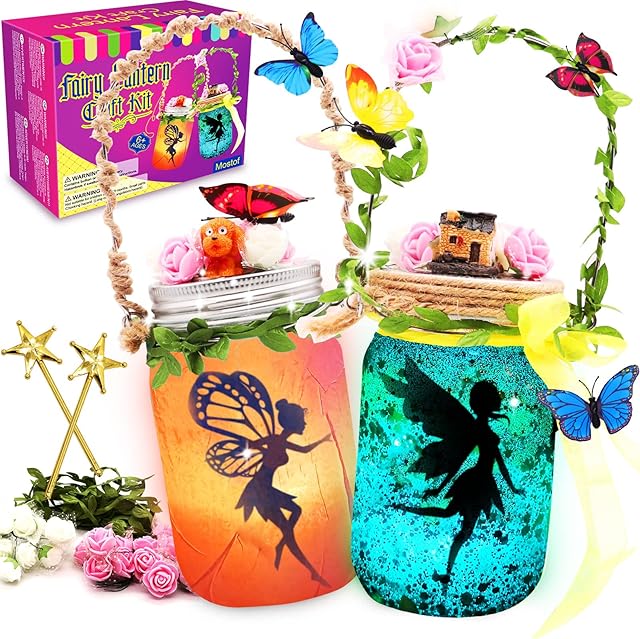 Mostof Fairy Lantern Craft Kit - Gift for Kids Ages 6+ - Remote Control Mason Jar Night Light - DIY Garden Decor Art Project, Creative Activities for Birthday Party and School