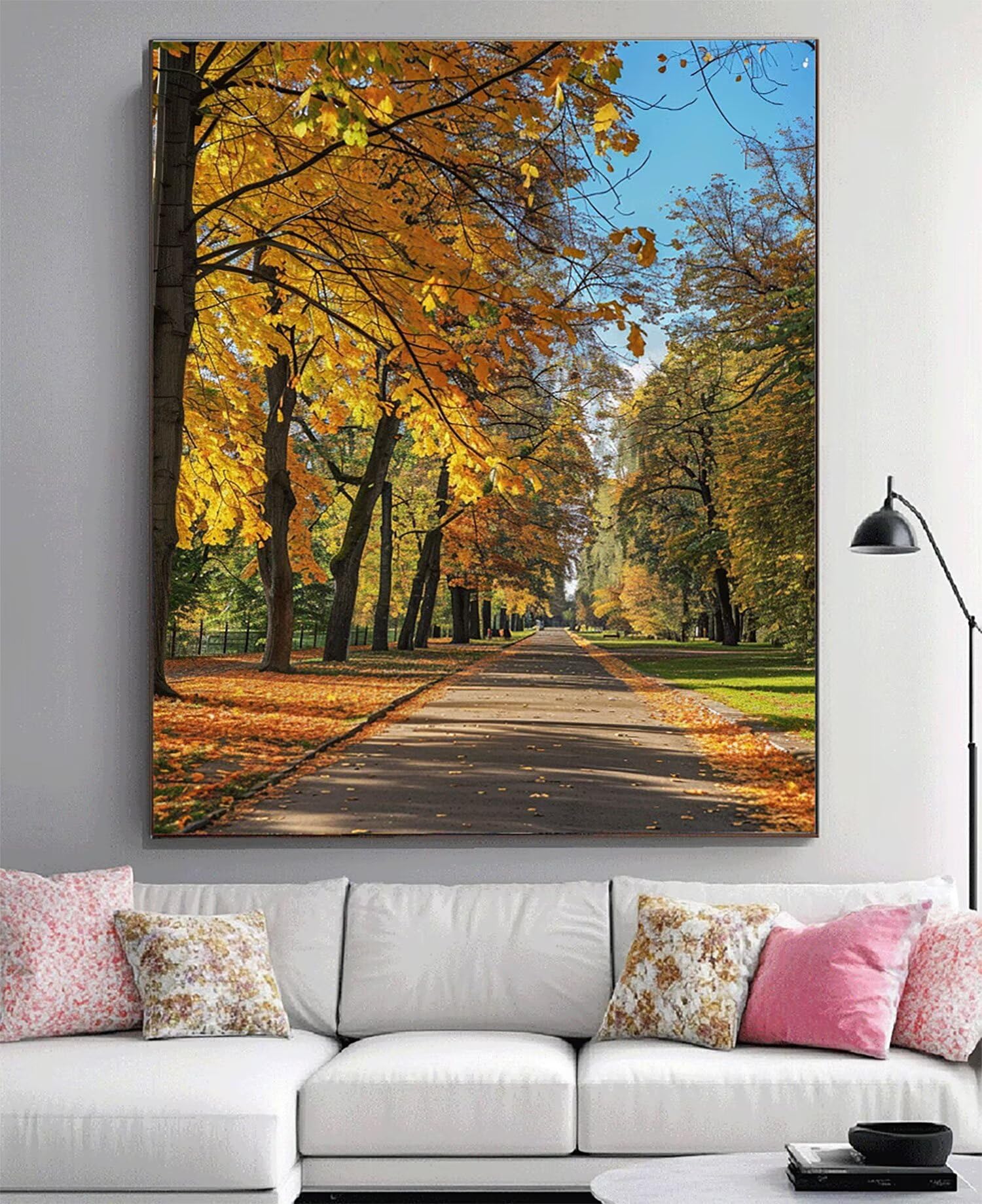 Obraz diamentowy duży 90 x 60 cm las diamentowy zestaw kompletny zestaw, DIY pełne wiertło drzewo mozaika kryształ górski malarstwo diamentowe, kryształowa sztuka malarstwo kreatywne koraliki dla