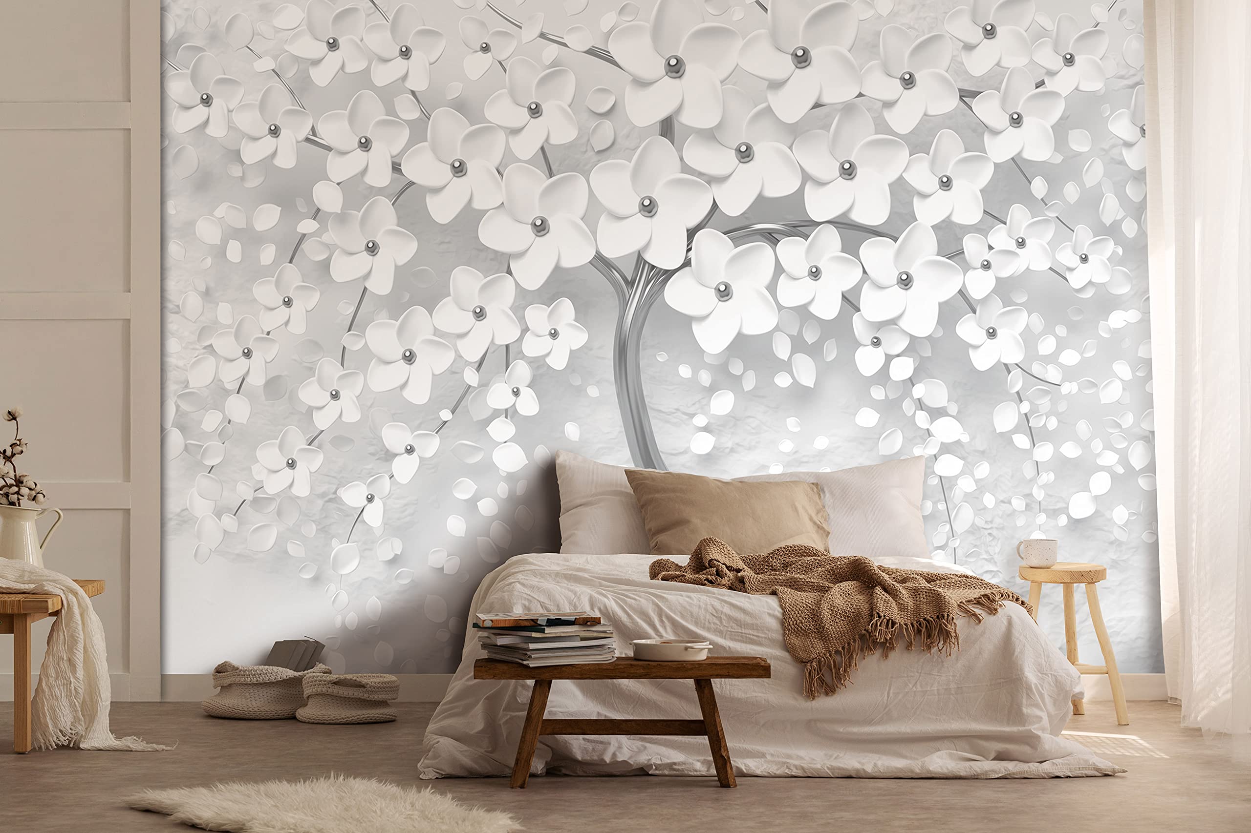 WallArena Vlies Fototapete, Blumen, 312x219cm | Fototapeten - Tapeten - für Wohnzimmer Schlafzimmer - Vliestapete Wandtapete Tapete 3D Effekt- inkl. Kleister