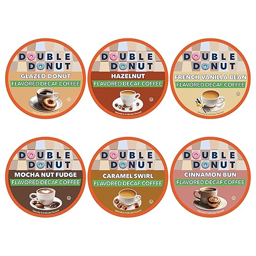 Vista 13 de Double Donut - Paquete variado de cápsulas de café tostado medio descafeinado - 24