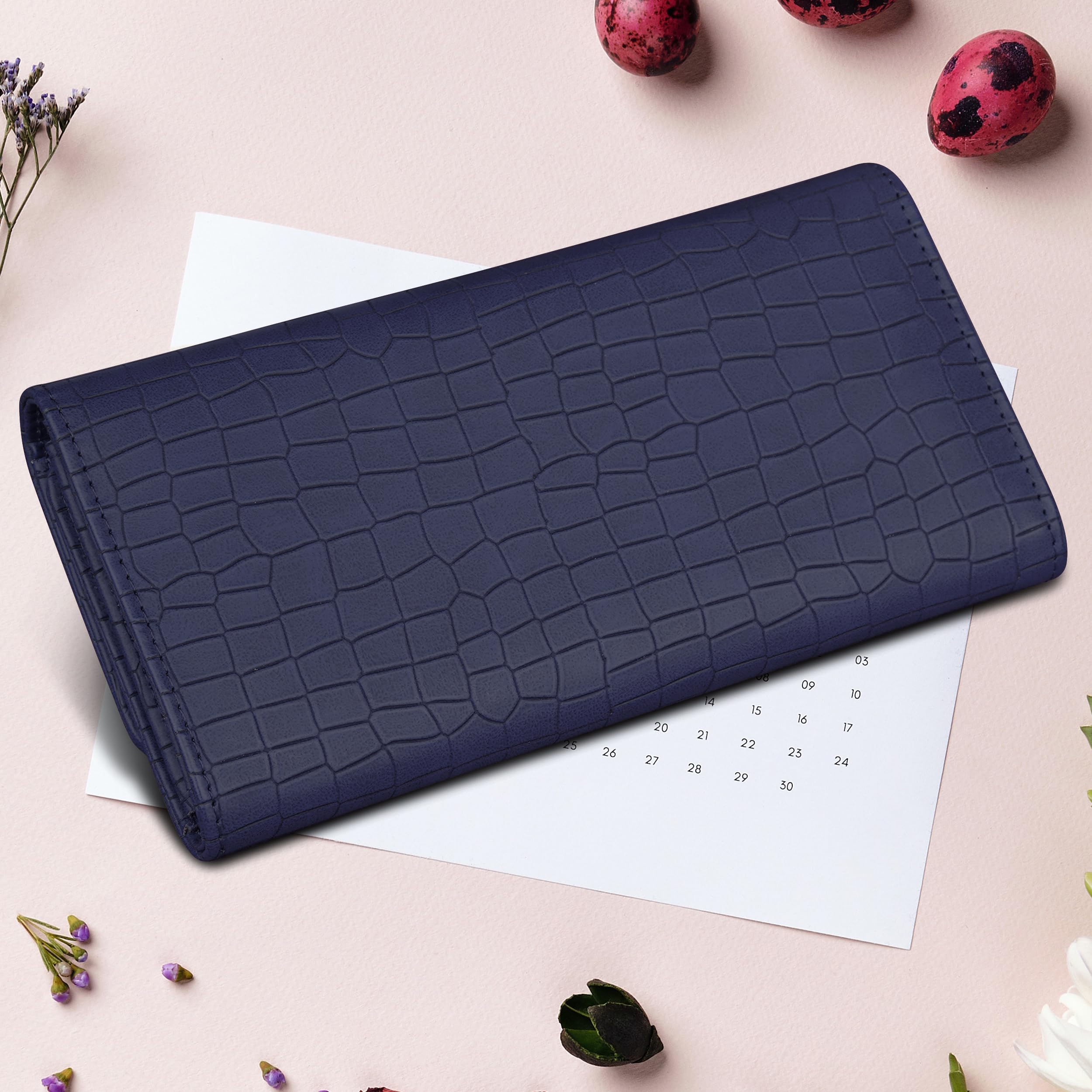 The Wallet Store Croco Design Clutch - Blue