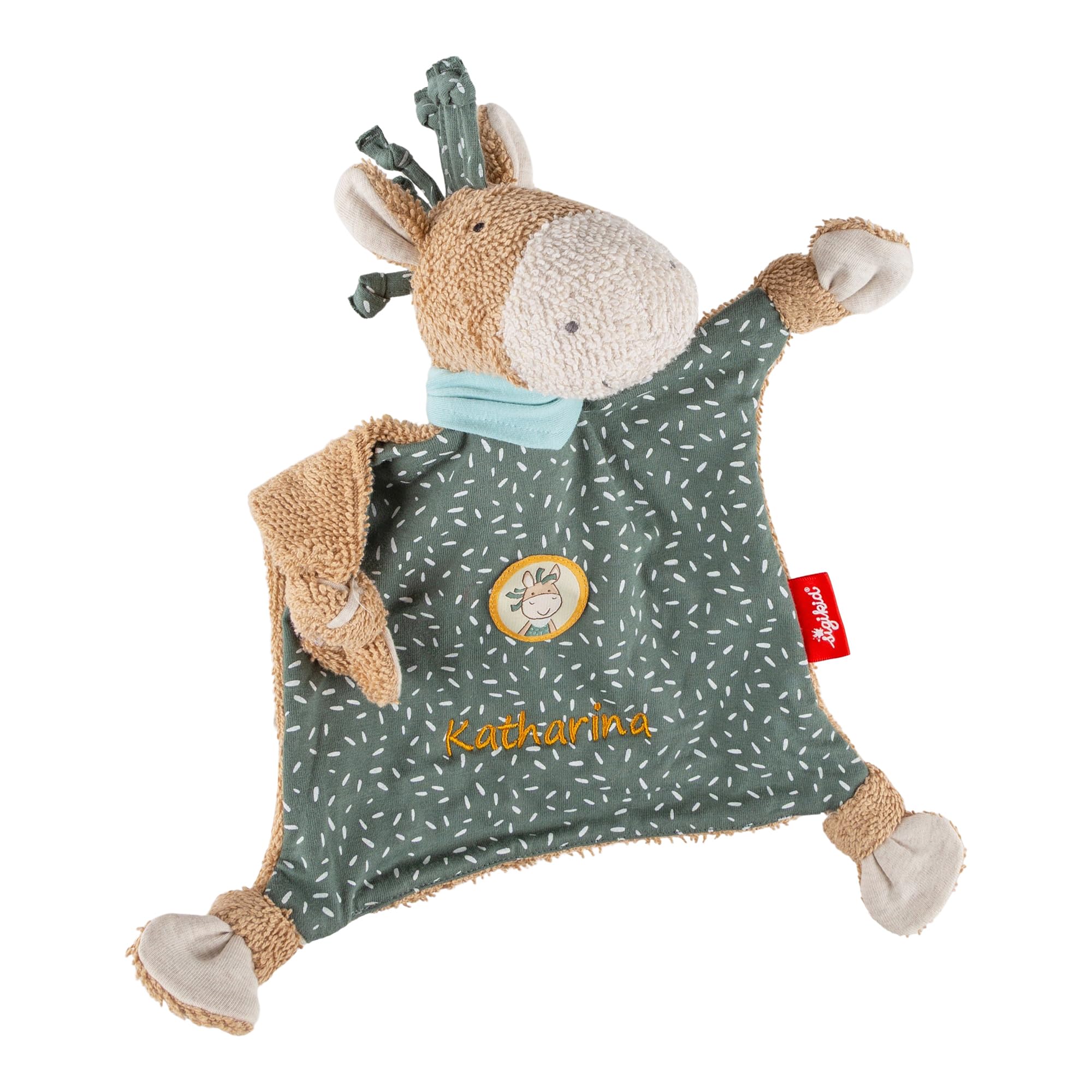Sigikid Schmusetuch personalisierbar mit Namens-Stickerei - Geschenk für Babys zur Geburt oder Taufe - Schnuffeltücher & Trösterchen Stofftier Schnuffeltuch Babyspielzeug