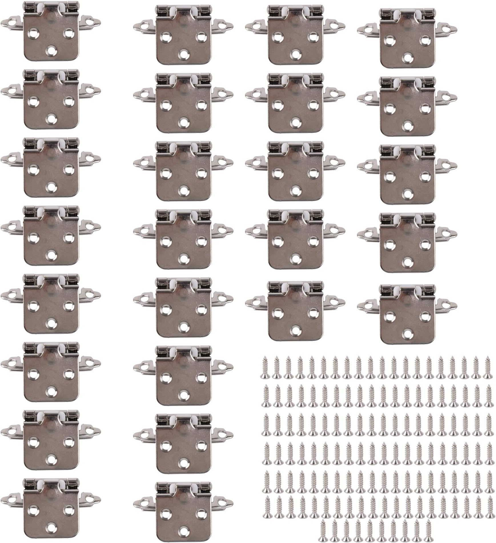 RDEXP 26Pcs Silver Spring hinges silver working Angle range 0°to 180°with Screw Metal