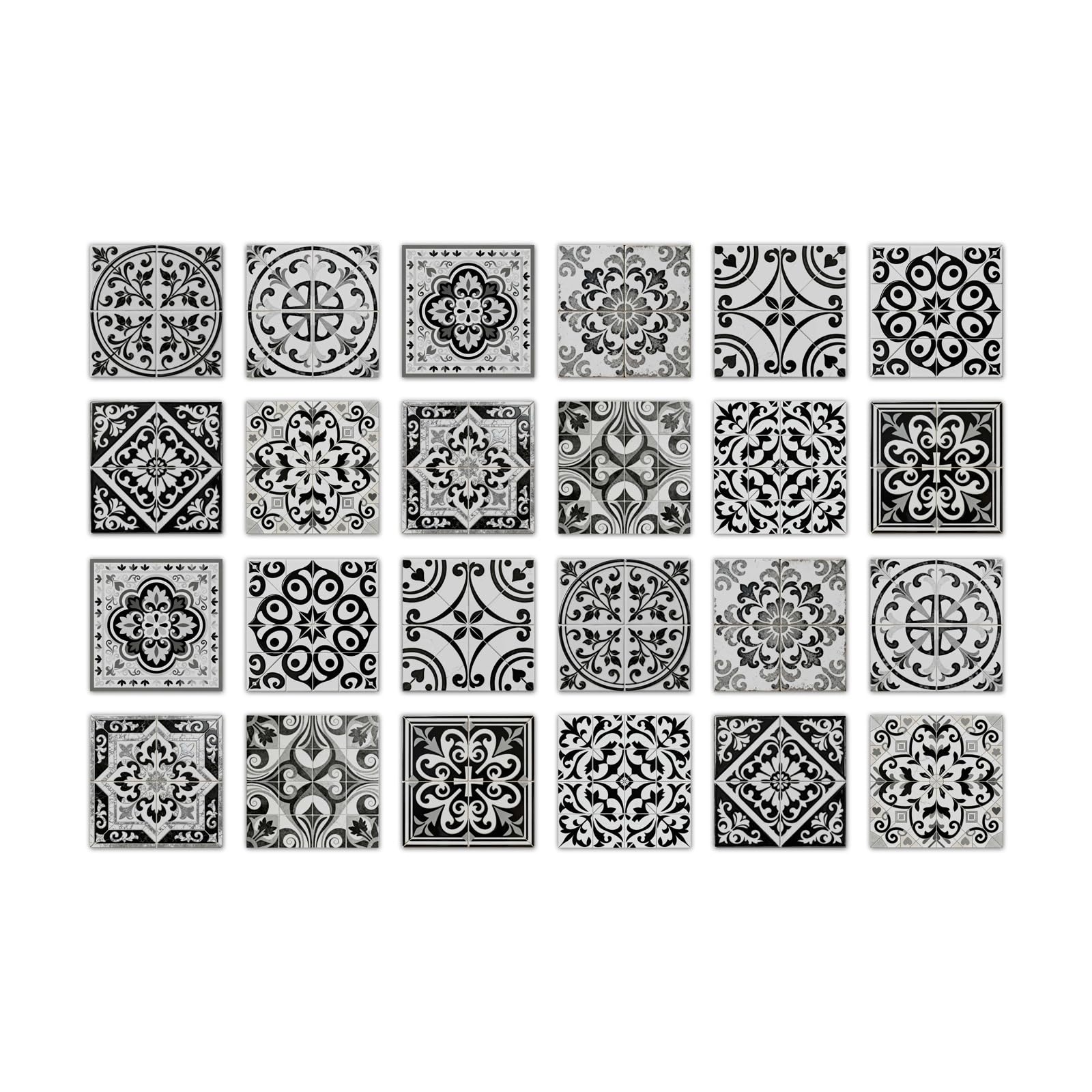 24PCS Tile Stickers, Kitchen Bathroom Wall Decoration
