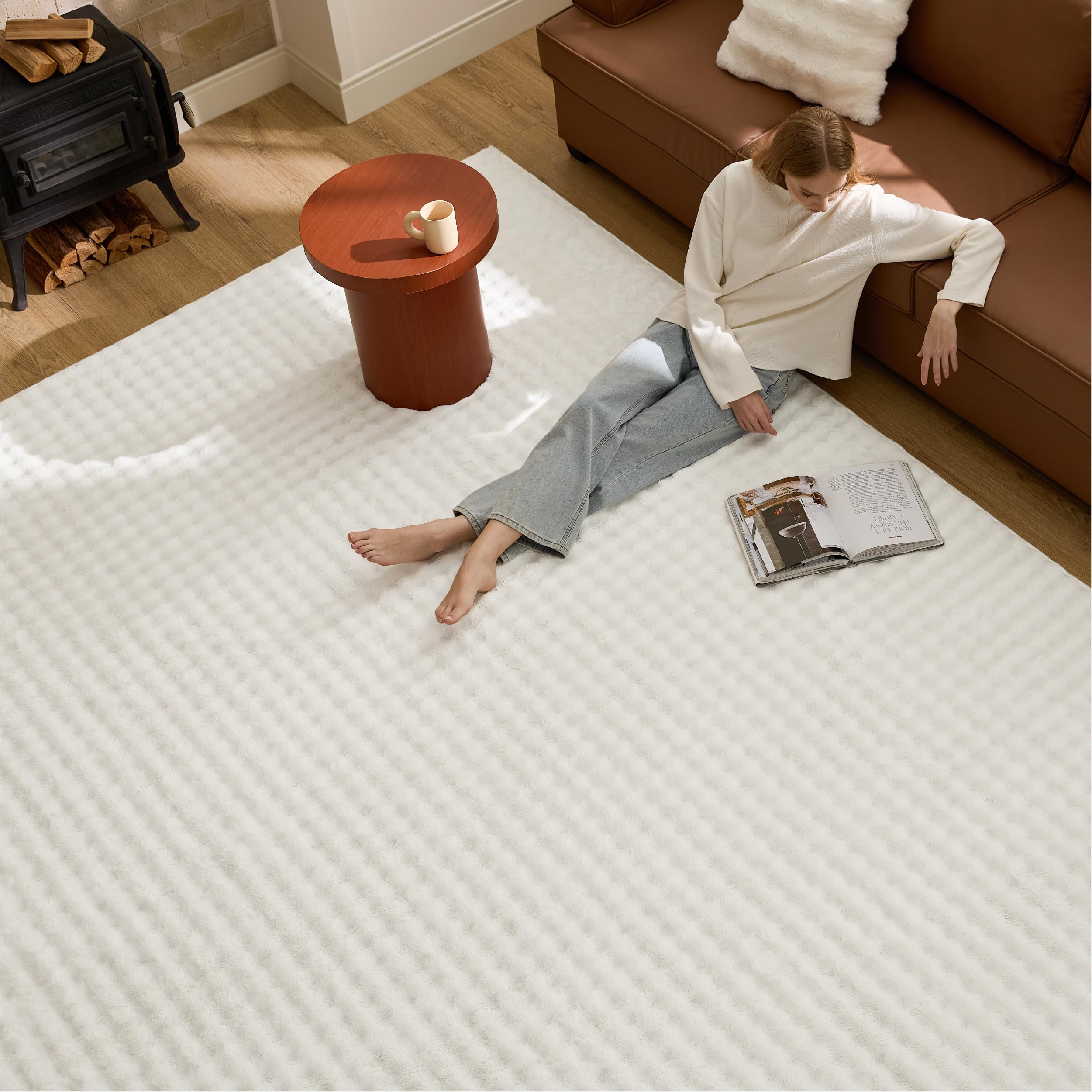 Amazon.com: Bedsure 5x7 Bubble Fluffy Rug for Living Room Rug