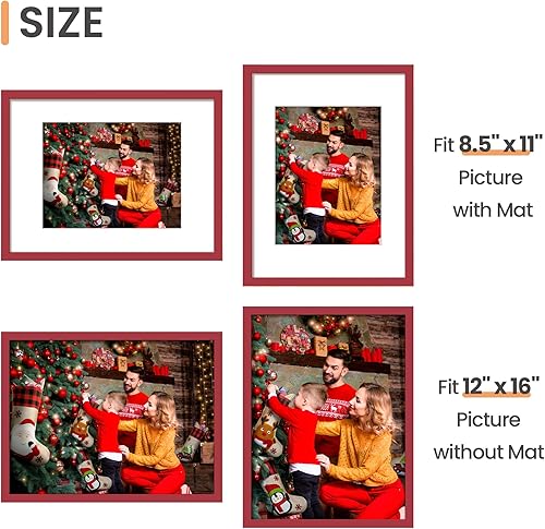 Vista 13 de upsimples - Portarretratos de 8.5 x 11 pulgadas, para fotos de 6 x 8 pulgadas con paspartú o de 8.5 x 11 pulgadas sin paspartú, marcos de fotos