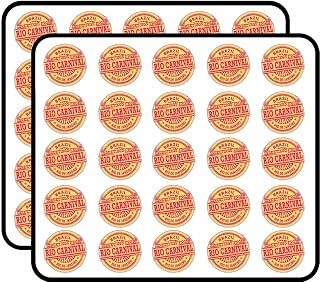 Rio Carnival Brazil Greetings Label Art Decor Sticker for Scrapbooking, Planners, Journals, Calendars, Albums, DIY Craft Projects 50 Pack