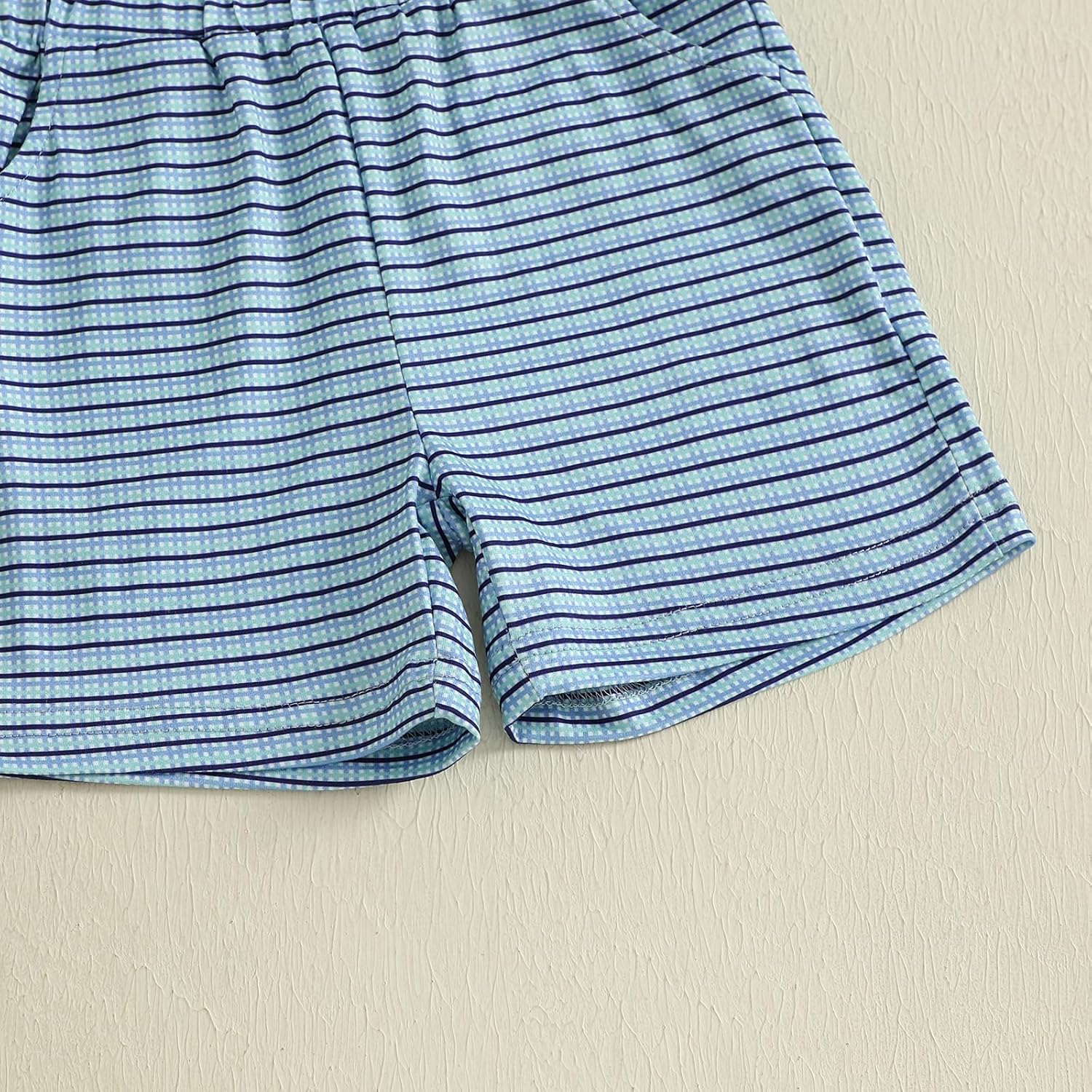 Toddler Baby Boy Fishing Outfit Fish Embroidery Short Sleeve Fishing T Shirt Plaid Shorts Set Infant Summer Clothes - Image 7