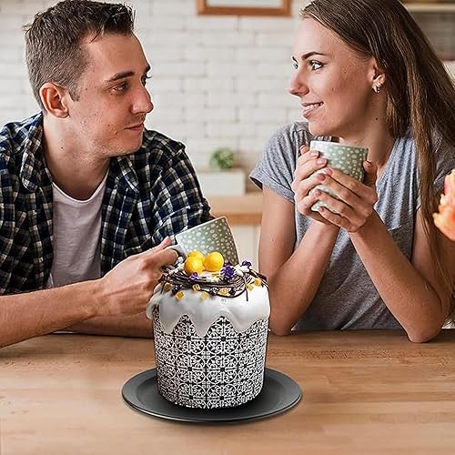 Miniatura 5 de Murales de molde de papel Panettone de 8 onzas, 24 piezas, 3.5 x 3.5 pulgadas de ancho (3.5 in x 3.5 in) de alto, moldes redondos para hornear de