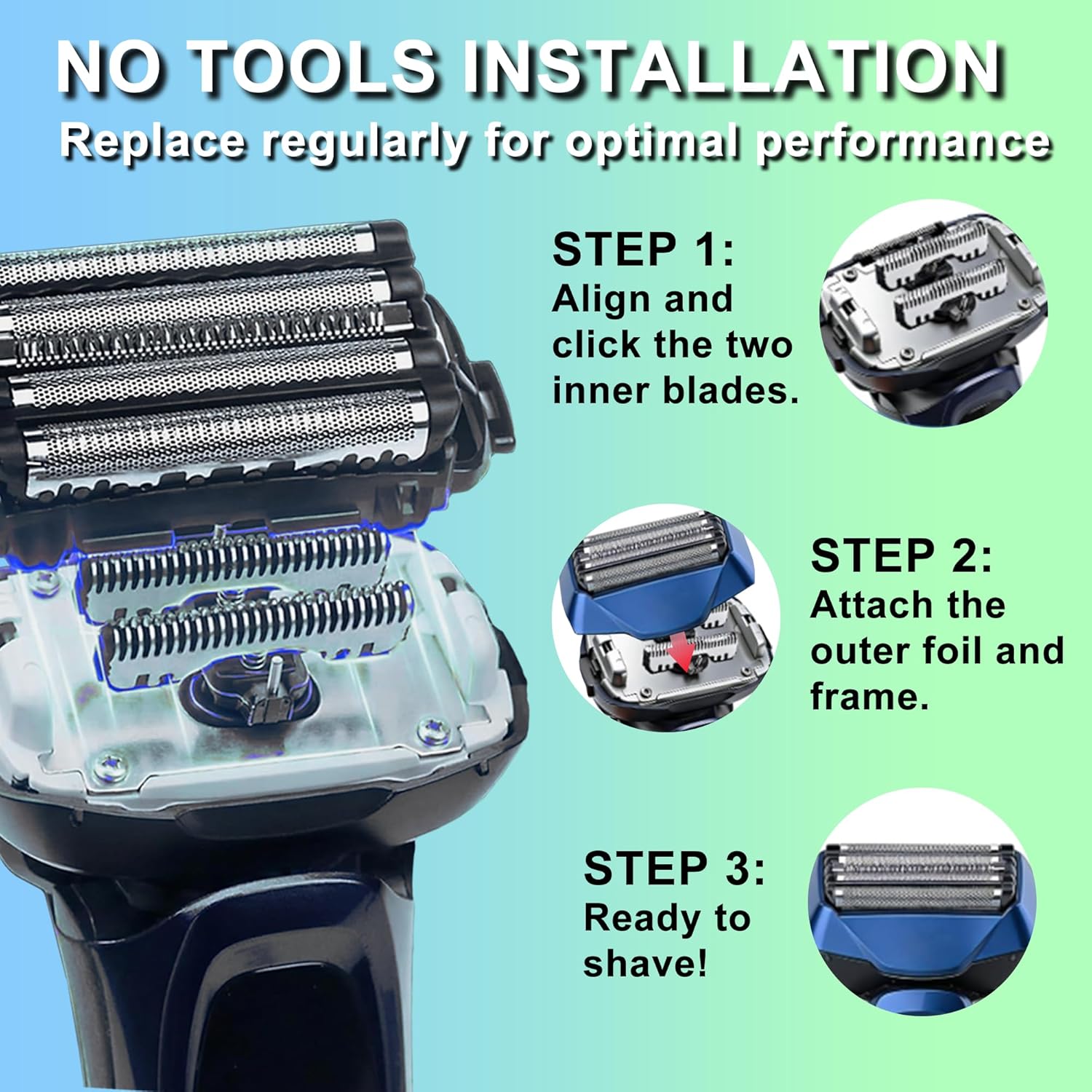 Replacement Blade and Outer Foil for Panasonic ARC5 5-Blade Shavers,Compatible with WES9032P ES9032 ES9034 ES9036 ES9038, Fits Models ES-LV61, ES-LV65, ES-LV67, ES-LV95, ES-LV97